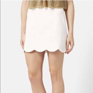 Topshop scallop white skirt
